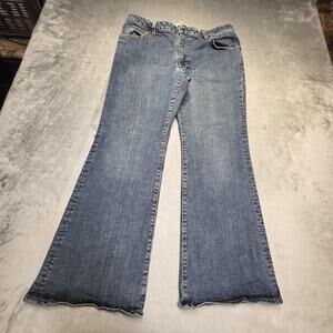 Gap Jeans Womens 14 Blue Medium Wash Flare Stretch Denim 5-Pocket Regular Fit